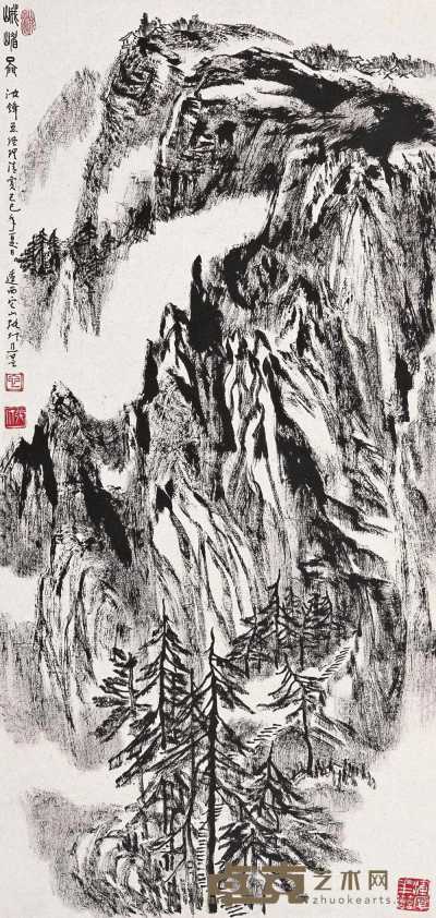 张仃 己巳（1989）年作 峨嵋图 镜心 96.5×44.5cm